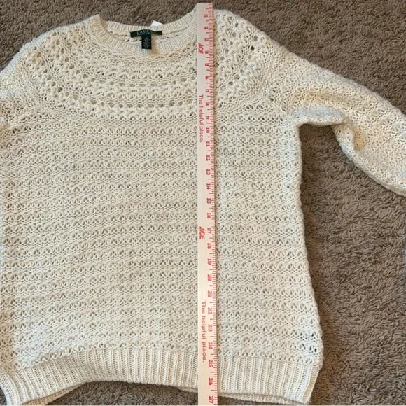 Lauren Ralph Lauren Women's lvory Alpaca Wool Blend Luxurious Knit Sweater SZ XL - Picture 7 of 8